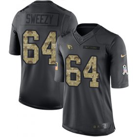 Wholesale Cheap Nike Cardinals #64 J.R. Sweezy Black Men\'s Stitched NFL Limited 2016 Salute to Service Jersey