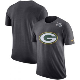 Wholesale Cheap NFL Men\'s Green Bay Packers Nike Anthracite Crucial Catch Tri-Blend Performance T-Shirt