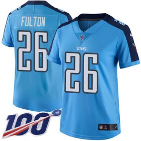 Wholesale Cheap Nike Titans #26 Kristian Fulton Light Blue Women\'s Stitched NFL Limited Rush 100th Season Jersey