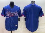 Wholesale Cheap Men's New York Giants Blue With Patch Cool Base Stitched Baseball Jersey