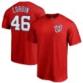Wholesale Cheap Washington Nationals #46 Patrick Corbin Majestic Official Name & Number T-Shirt Red