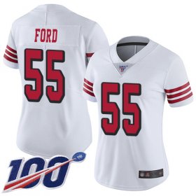 Wholesale Cheap Nike 49ers #55 Dee Ford White Rush Women\'s Stitched NFL Limited 100th Season Jersey