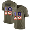 Wholesale Cheap Nike Bengals #18 A.J. Green Olive/USA Flag Men's Stitched NFL Limited 2017 Salute To Service Jersey