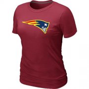 Wholesale Cheap Women's New England Patriots Neon Logo Charcoal T-Shirt Red
