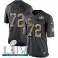 Wholesale Cheap Nike Chiefs #72 Eric Fisher Black Super Bowl LIV 2020 Youth Stitched NFL Limited 2016 Salute to Service Jersey