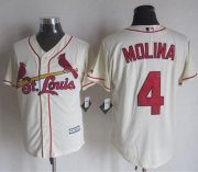 Wholesale Cheap Cardinals #4 Yadier Molina Cream New Cool Base Stitched MLB Jersey