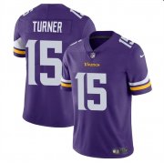 Cheap Men's Minnesota Vikings #15 Dallas Turner Purple 2024 Draft Vapor Untouchable Limited Football Stitched Jersey