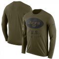 Wholesale Cheap Men's New York Jets Nike Olive Salute to Service Sideline Legend Performance Long Sleeve T-Shirt