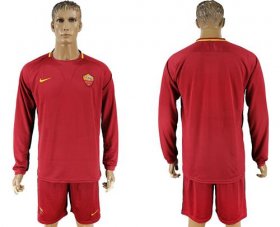 Wholesale Cheap Roma Blank Home Long Sleeves Soccer Club Jersey