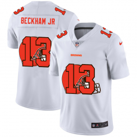 Wholesale Cheap Cleveland Browns #13 Odell Beckham Jr. White Men\'s Nike Team Logo Dual Overlap Limited NFL Jersey