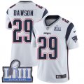 Wholesale Cheap Nike Patriots #29 Duke Dawson White Super Bowl LIII Bound Men's Stitched NFL Vapor Untouchable Limited Jersey