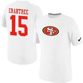 Wholesale Cheap Nike San Francisco 49ers #15 Michael Crabtree Name & Number NFL T-Shirt White