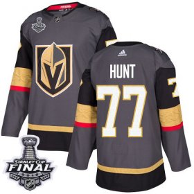 Wholesale Cheap Adidas Golden Knights #77 Brad Hunt Grey Home Authentic 2018 Stanley Cup Final Stitched NHL Jersey