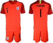 Wholesale Cheap England #1 Pickford Red Goalkeeper Soccer Country Jersey
