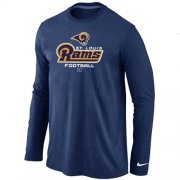 Wholesale Cheap Nike Los Angeles Rams Critical Victory Long Sleeve T-Shirt Dark Blue