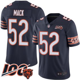 Wholesale Cheap Nike Bears #52 Khalil Mack Navy Blue Team Color Men\'s Stitched NFL 100th Season Vapor Limited Jersey