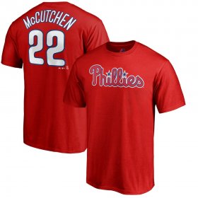 Wholesale Cheap Philadelphia Phillies #22 Andrew McCutchen Majestic Official Name & Number T-Shirt Red