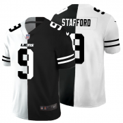 Cheap Detroit Lions #9 Matthew Stafford Men's Black V White Peace Split Nike Vapor Untouchable Limited NFL Jersey