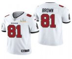 Wholesale Cheap Men's Tampa Bay Buccaneers #81 Antonio Brown White 2021 Super Bowl LV Limited Stitched NFL Jersey