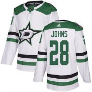Cheap Adidas Stars #28 Stephen Johns White Road Authentic Stitched NHL Jersey