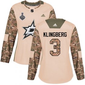 Cheap Adidas Stars #3 John Klingberg Camo Authentic 2017 Veterans Day Women\'s 2020 Stanley Cup Final Stitched NHL Jersey
