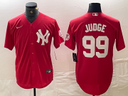 Cheap Men's New York Yankees #99 Aaron Judge Red Fashion Cool Base Jersey