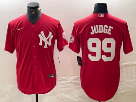 Cheap Men\'s New York Yankees #99 Aaron Judge Red Fashion Cool Base Jersey