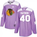 Wholesale Cheap Adidas Blackhawks #40 John Hayden Purple Authentic Fights Cancer Stitched NHL Jersey