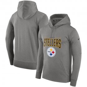 Wholesale Cheap Pittsburgh Steelers Nike Sideline Property of Performance Pullover Hoodie Gray