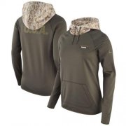 Wholesale Cheap Women's Houston Texans Nike Olive Salute to Service Performance Pullover Hoodie