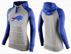 Wholesale Cheap Women\'s Nike Buffalo Bills Performance Hoodie Grey & Blue_1