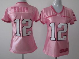 Wholesale Cheap Nike Patriots #12 Tom Brady Pink Women\'s Be Luv\'d Stitched NFL Elite Jersey