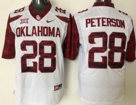 Wholesale Cheap Men\'s Oklahoma Sooners #28 Adrian Peterson White 2016 College Football Nike Jersey