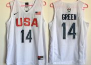 Wholesale Cheap 2016 Olympics Team USA Men's #14 Draymond Green White Revolution 30 Swingman Basketball Jersey