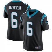 Wholesale Cheap Men's Carolina Panthers #6 Baker Mayfield Black Vapor Untouchable Limited Stitched Jersey