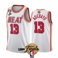 Wholesale Cheap Men's Miami Heat #13 Bam Adebayo White 2023 Finals Classic Edition With NO.6 Patch Stitched Basketball Jersey