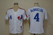 Wholesale Cheap Mitchell And Ness Expos #4 Delino Deshields White Throwback Stitched MLB Jersey