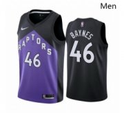 Wholesale Cheap Men Toronto Raptors 46 Aron Baynes Purple NBA Swingman 2020 21 Earned Edition Jersey