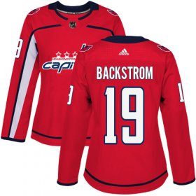 Wholesale Cheap Adidas Capitals #19 Nicklas Backstrom Red Home Authentic Women\'s Stitched NHL Jersey