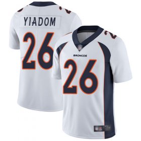 Wholesale Cheap Nike Broncos #26 Isaac Yiadom White Men\'s Stitched NFL Vapor Untouchable Limited Jersey