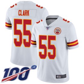 Wholesale Cheap Nike Chiefs #55 Frank Clark White Men\'s Stitched NFL 100th Season Vapor Limited Jersey