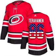 Wholesale Cheap Adidas Hurricanes #86 Teuvo Teravainen Red Home Authentic USA Flag Stitched NHL Jersey