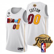 Wholesale Cheap Men's Miami Heat Active Player Custom White 2023 Finals City Edition With NO.6 Patch Stitched Basketball Jersey