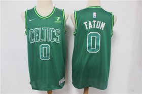 Wholesale Cheap Men\'s Boston Celtics #0 Jayson Tatum Green Nike Swingman 2021 Earned Edition Stitched Jersey With Sponsor Logo