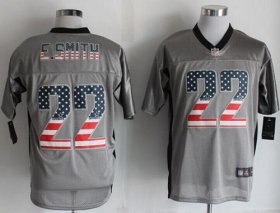 Wholesale Cheap Nike Cowboys #22 Emmitt Smith Grey Men\'s Stitched NFL Elite USA Flag Fashion Jersey