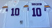 Wholesale Cheap Mitchell And Ness Vikings #10 Fran Tarkenton White Throwback Stitched NFL Jersey