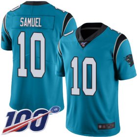 Wholesale Cheap Nike Panthers #10 Curtis Samuel Blue Alternate Men\'s Stitched NFL 100th Season Vapor Limited Jersey