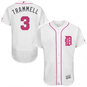 Wholesale Cheap Tigers #3 Alan Trammell White Flexbase Authentic Collection Mother's Day Stitched MLB Jersey