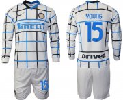Wholesale Cheap Men 2020-2021 club Inter milan away long sleeve 15 white Soccer Jerseys