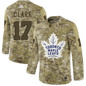 Wholesale Cheap Adidas Maple Leafs #17 Wendel Clark Camo Authentic Stitched NHL Jersey